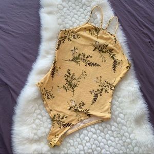 Yellow floral bodysuit
